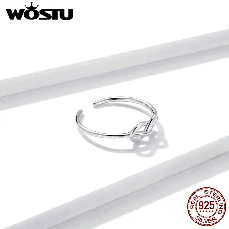 WOSTU Аутентичные 925 пробы серебряные геометрические кольца на палец с символом
