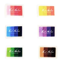 6pcslot gradient colors inkpad stamp fingerprint ink pads diy multicolor craft stamp pad craft finger ink pad