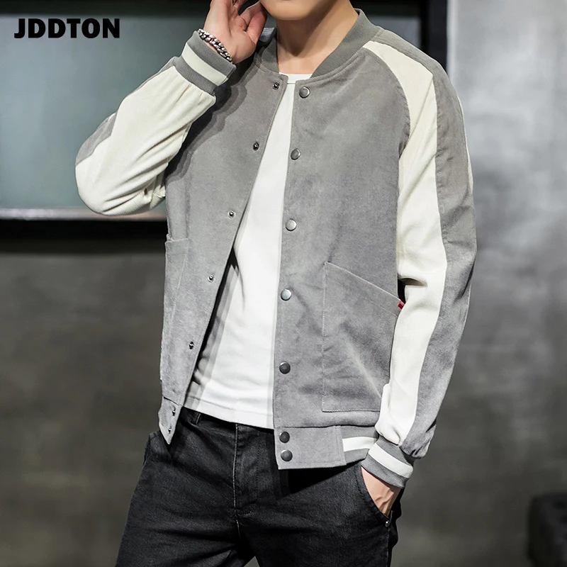 JDDTON New Men's Standing Collor Jackets Patchwork Baseball Uniform Man Casual Windbreaker Loose Hip Hop Fashion Male Coat JE303 | Мужская
