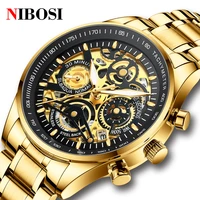 nibosi mens watches top brand luxury gold watch military sport wristwatch quartz watch calendar erkek saat relogio masculino