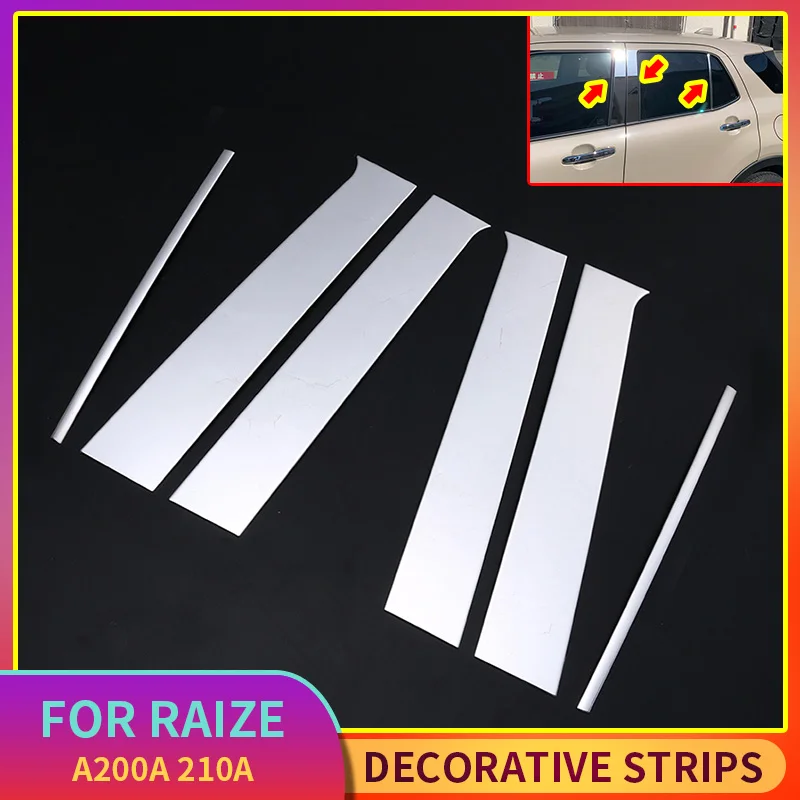 

Аксессуары для Toyota RAIZE Модифицированная A200A/210A оконная средняя Центральная стойка декоративная отделка яркая полоса SUS304 Стайлинг