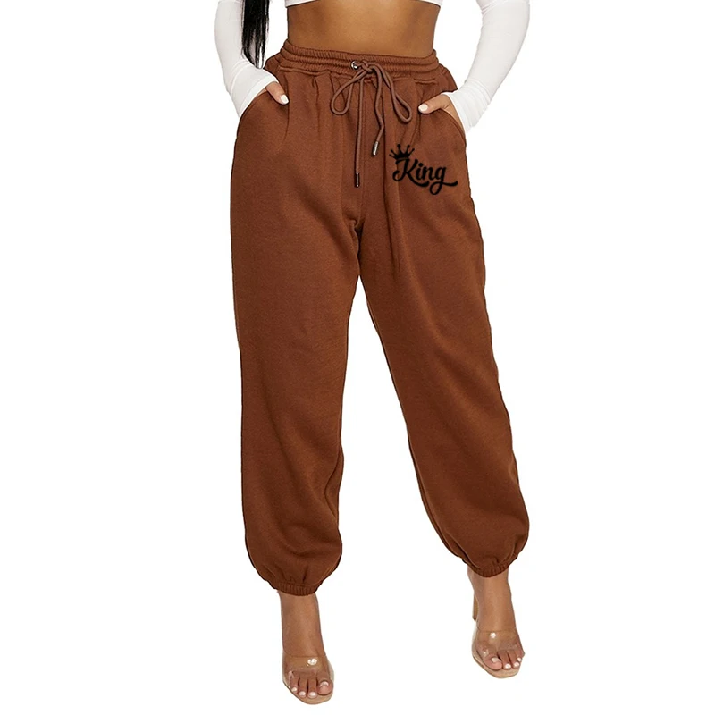 

2021 Casual Sweatpants Ankle-Length Letter Pattern Print Autumn Beam Pant Elastic Waist Summer Harem Pants Sport Trousers Femme