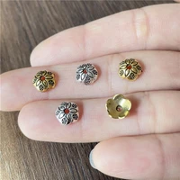 8mm beaded five leaf petal spacer bead cap gasket jewelry amulet crafts bracelet necklace accessories alloy ingredients discover