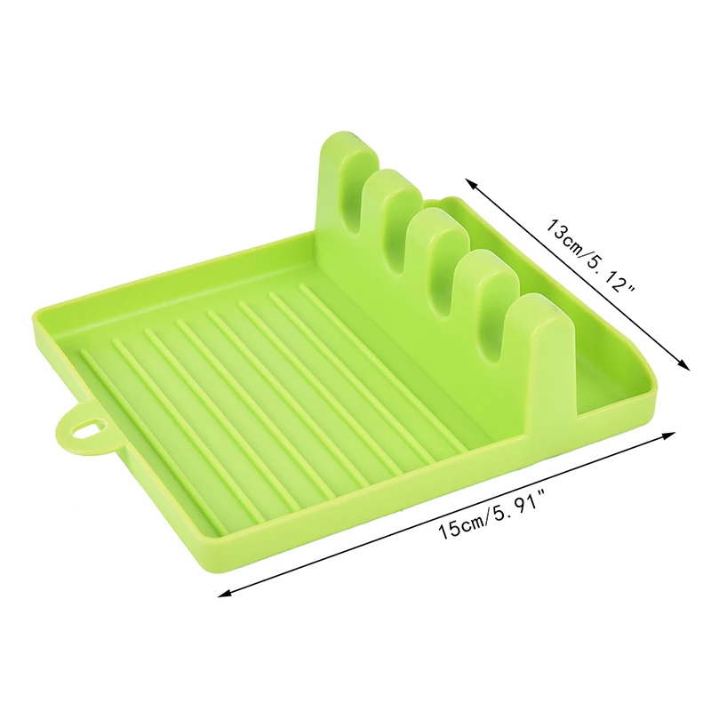 

Kitchen Spoon Holders Fork Spatula Rack Shelf Organizer Plastic Spoon Rest Chopsticks Holder Non-slip Spoons Pad Kitchen Utensil