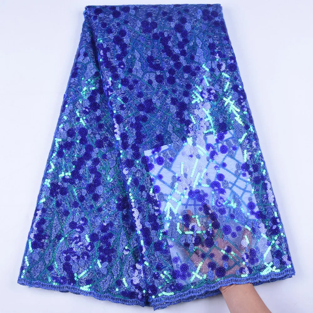 Африканская кружевная ткань 2019 Высококачественная французский шнур с блестками