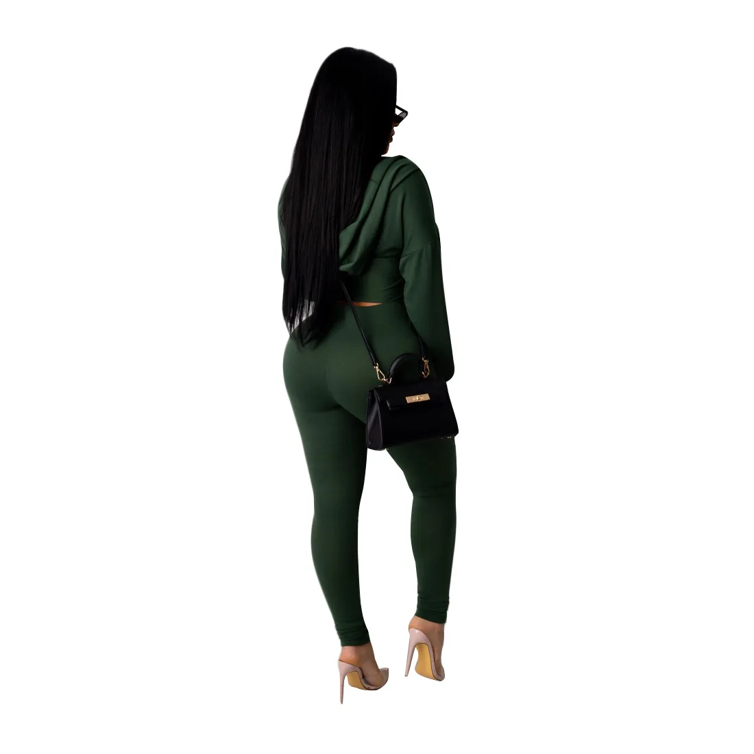

Zoctuo Solid Women Sets Autumn Long Sleeve 2 Pieces Set Tracksuits Hooded Tops Pants Suit Night Club Party Outfits 2020