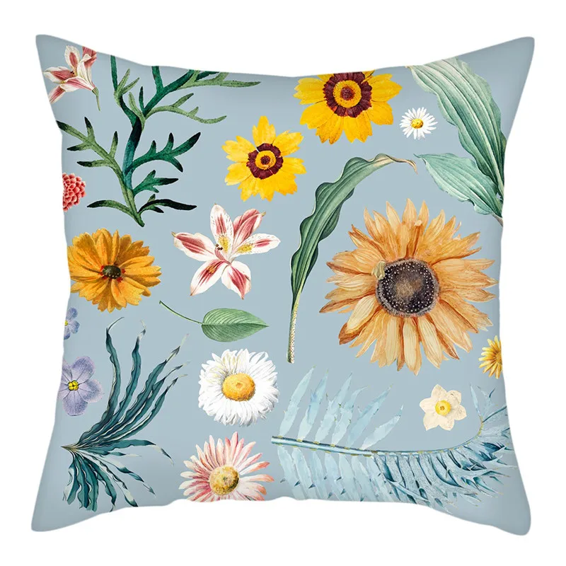 

Fuwatacchi Flowers Pattern Pillow Covers Merry Christmas Cushion Cover for Home Sofa Car Decorative Throw Pillowcases 45*45cm
