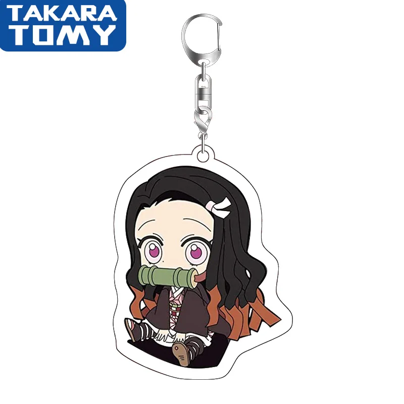 

6cm Anime Demon Slayer Keychain Kimetsu No Yaiba Blade of Ghost Acrylic Pendant Key Chain Keyring Jewelry Accessories Fans Gifts