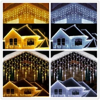 street garland on the house festoon led light christmas decoration outdoor led garland curtain icicle lights droop 0 3 0 5m eu