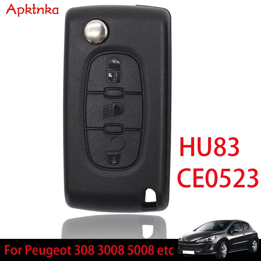 

For Peugeot 207 308 3008 5008 807 Expert Partner 3 Button Car Remote Key Shell Case Cover Replacement 3 Button HU83 CE0523