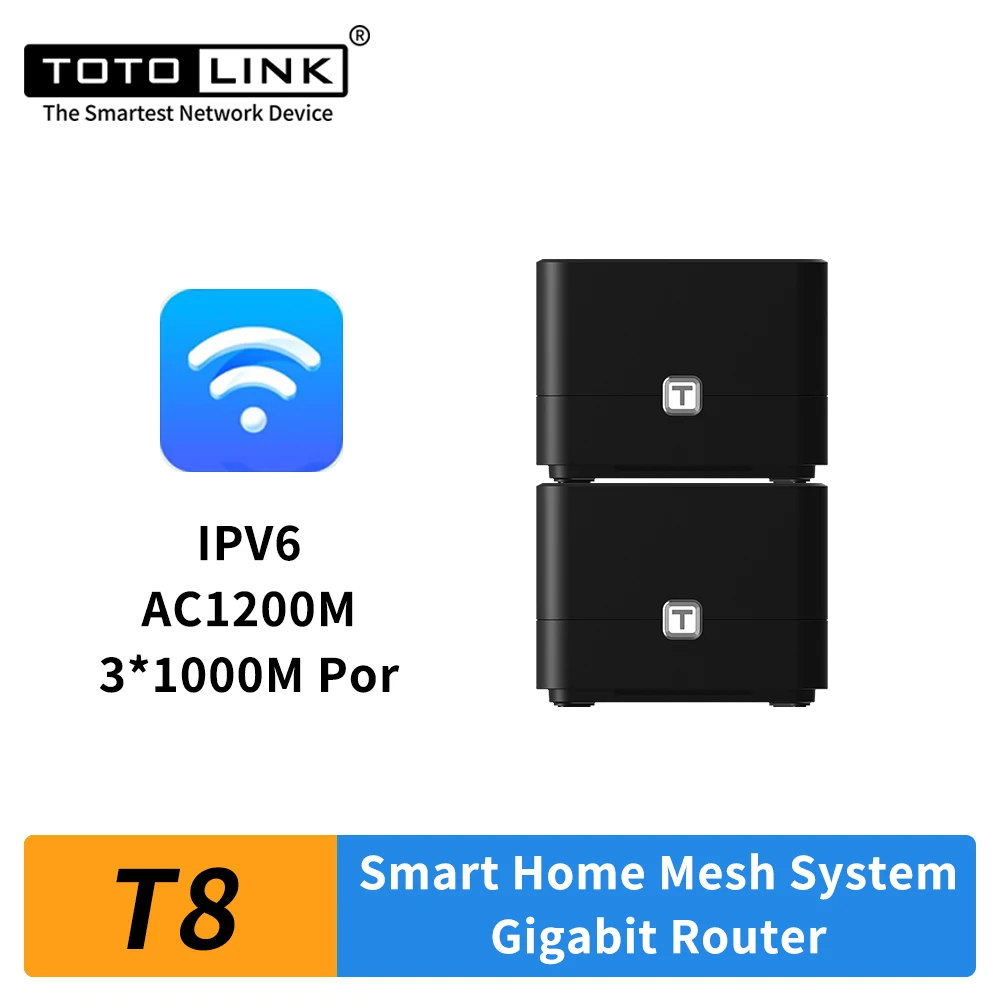 TOTOLINK T8 AC1200  Wi-Fi  , 2 ,  ,    