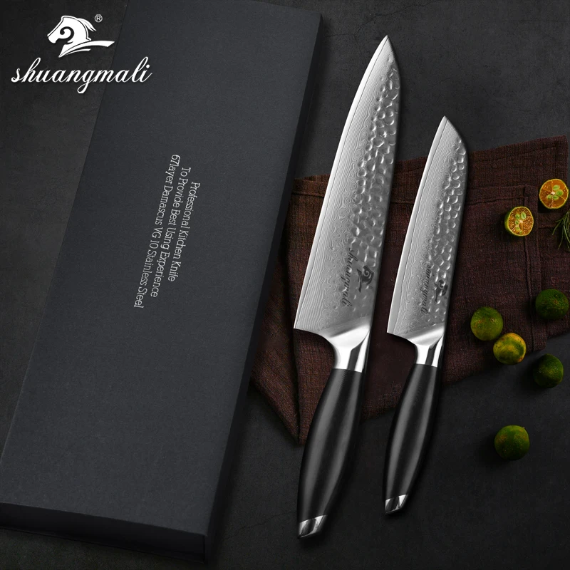 Набор кухонных ножей VG10 67-story набор из дамасской стали острые ножи Santoku режущие с