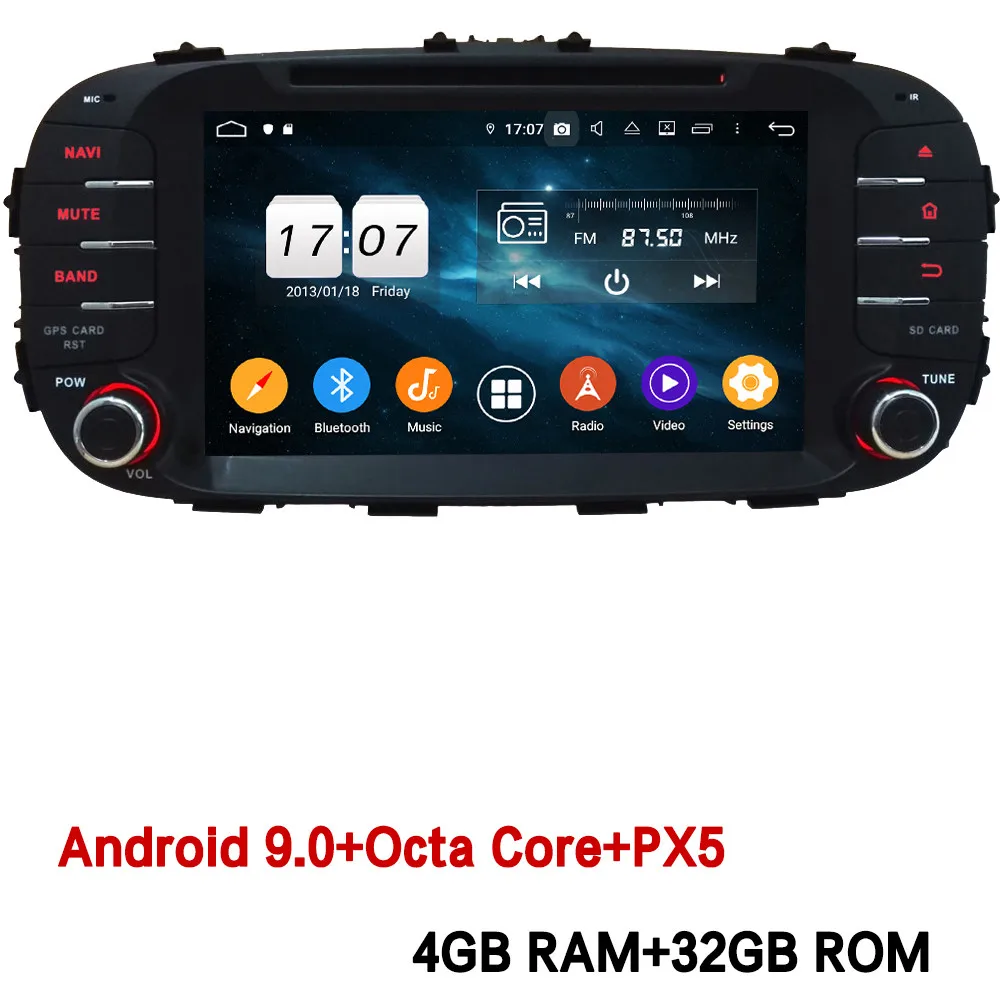 4GB RAM x 32GB ROM Klyde ips 4G wifi Android 9,0 Восьмиядерный 4 Гб ОЗУ 64 Гб ПЗУ DSP BT автомобильный DVD мультимедийный плеер Радио стерео для Kia Soul - Цвет: 4GB RAM x 32GB ROM