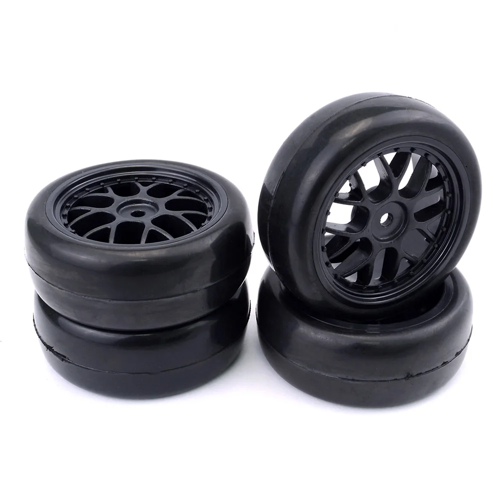 4 Pcs On-Road 1/10 Scale RC Car 12mm Tires Wheel Rim Smooth Hex Hub For HSP LRP Kyosho | Игрушки и хобби