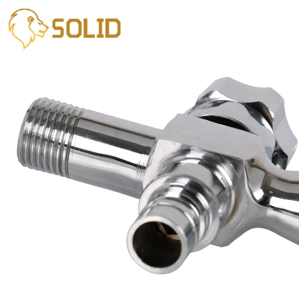 Double Water Faucet Chrome Plated Garden Washing Machine Brass Tap Bathroom Fast | Инструменты