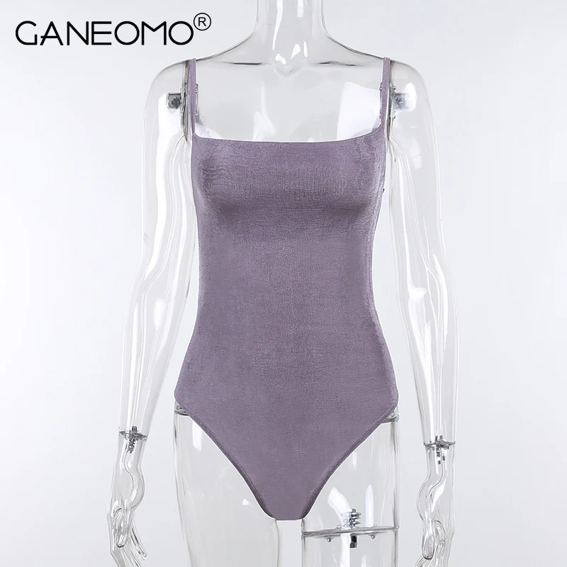 Комбинезон женский с открытой спиной пикантное Боди без рукавов золотой