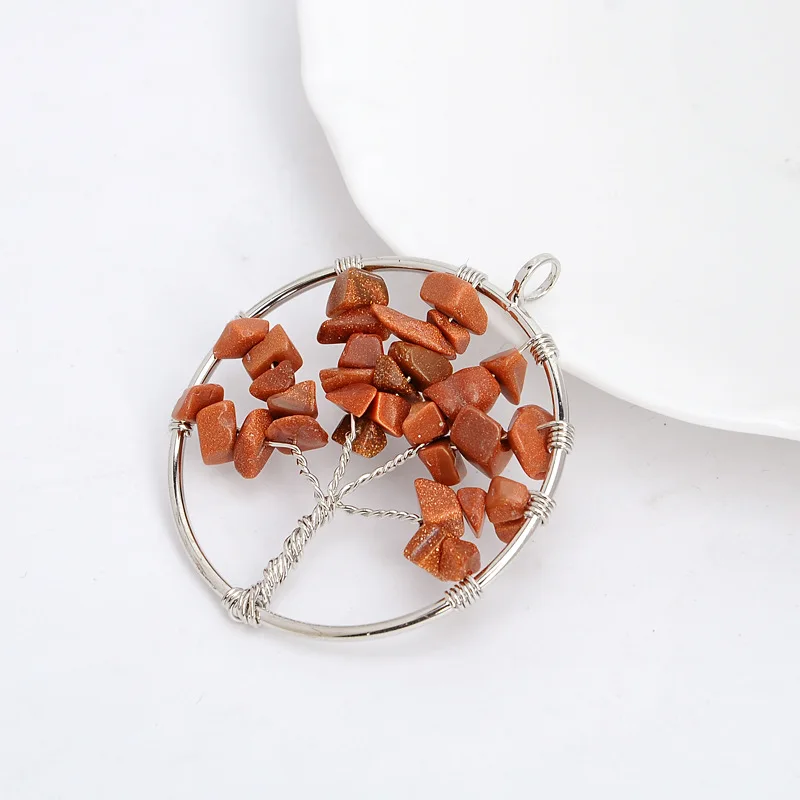 Модные 13 видов цветов радуги 7 Чакра Дерево жизни Подвески ожерелье s натуральный