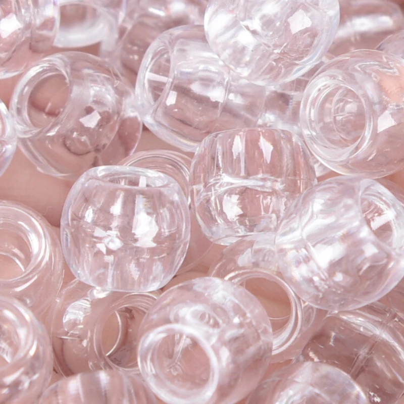 

100pcs/lot Transparent Big Hole Braids Acrylic Hair Braid Dread Dreadlock Beads Rings Hair Accessories