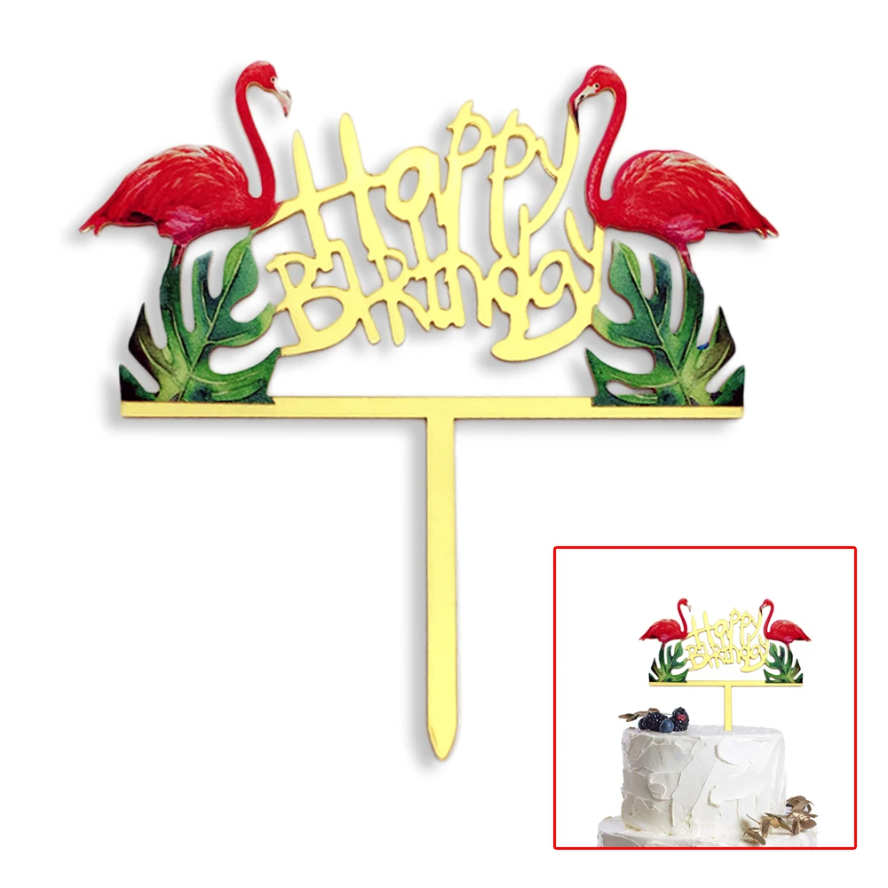 Новый Топпер для торта С Днем Рождения милые акриловые украшения с изображением