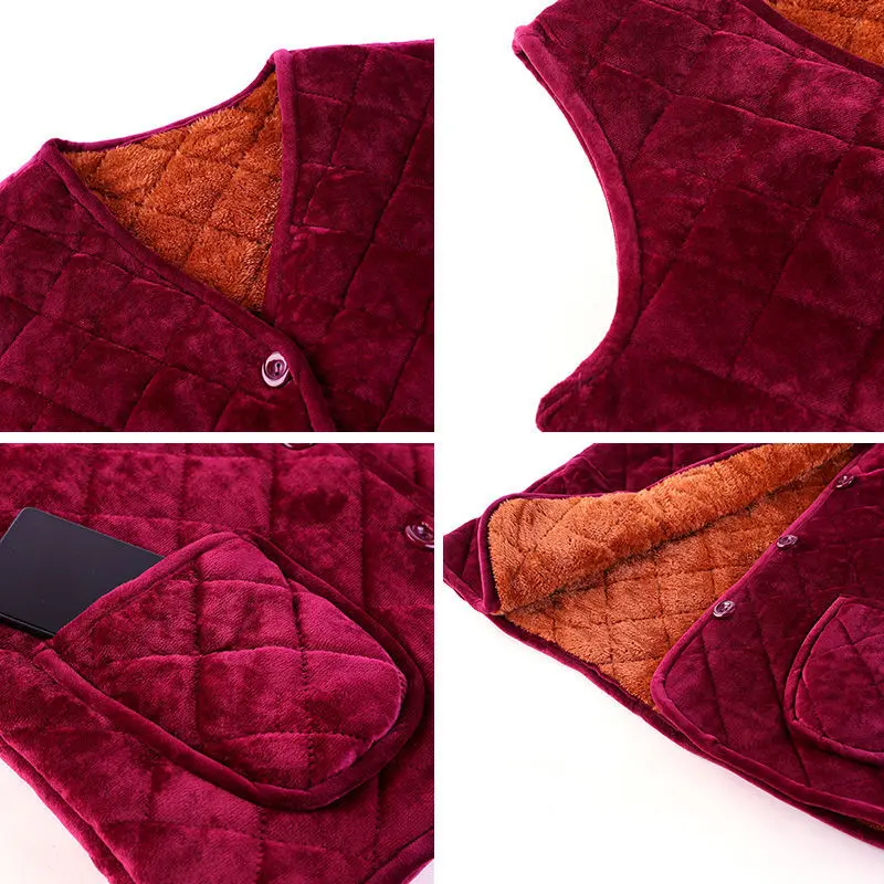 

Mother Clothing Cotton Padded Vest Women Plus Size 4XL 5XL Warm Basic Waistcoat Sleeveless Vest Jacket Female Mujer New Orange