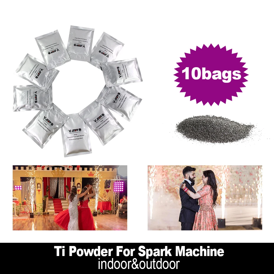 Холодный порошок Ti 10 пакетов 200 г/пакет материал для холодного фейерверка машина