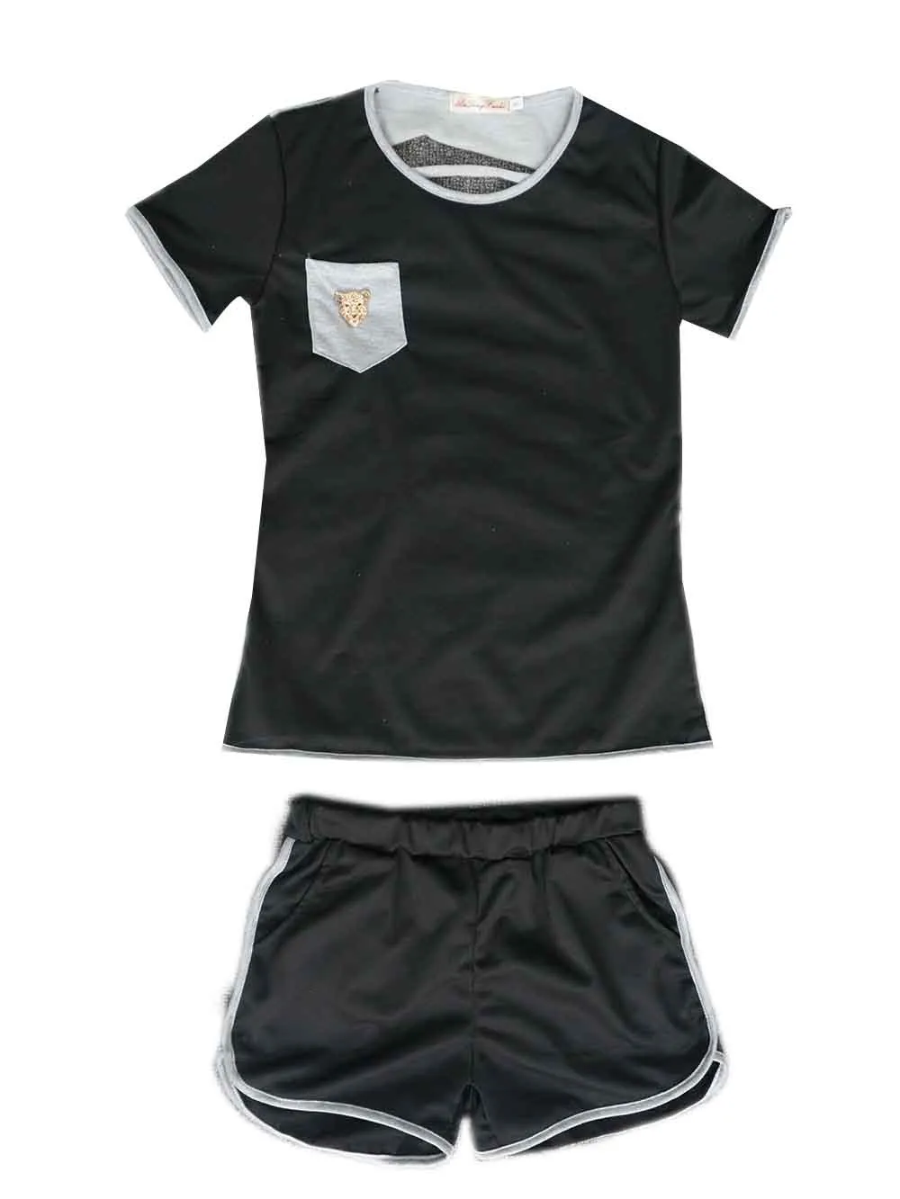 Женский костюм-двойка с вырезами и короткими рукавами спортивный костюм из двух