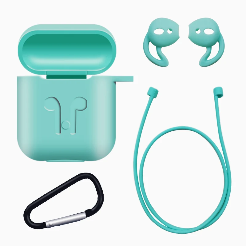 658-Green Для AirPods чехол силиконовый защитный чехол с подставкой чехол противоударный Earpods чехол для Apple для наушников для Airpod чехол Зарядное устройство аксессуары - Цвет: 658-Green