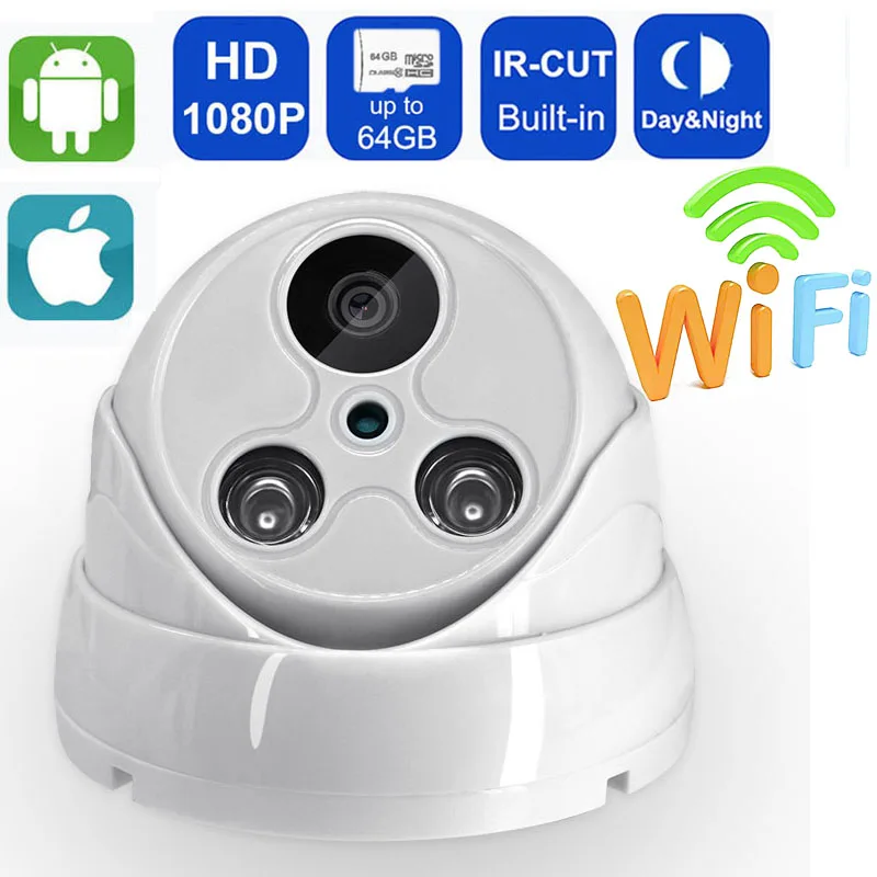 IP камера купольная беспроводная 1080P Wi Fi ночное видение|Камеры видеонаблюдения| |