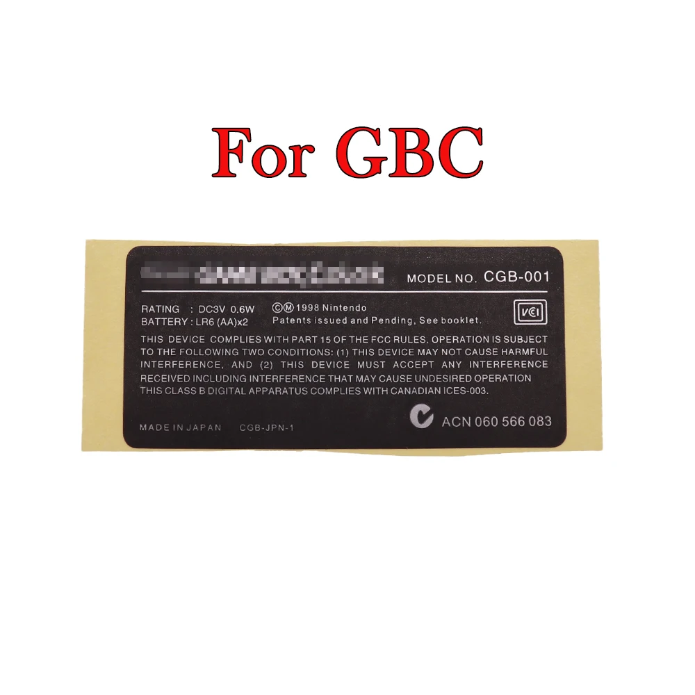 Для Nintendo Game Boy карманная запасная деталь информация о модели наклейка для GBP GBA GBC SP