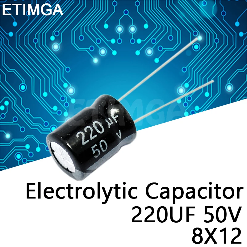 

10 шт./лот 220UF50V 50V220UF 8*12 8X12 электролитический конденсатор 50В 220 мкФ