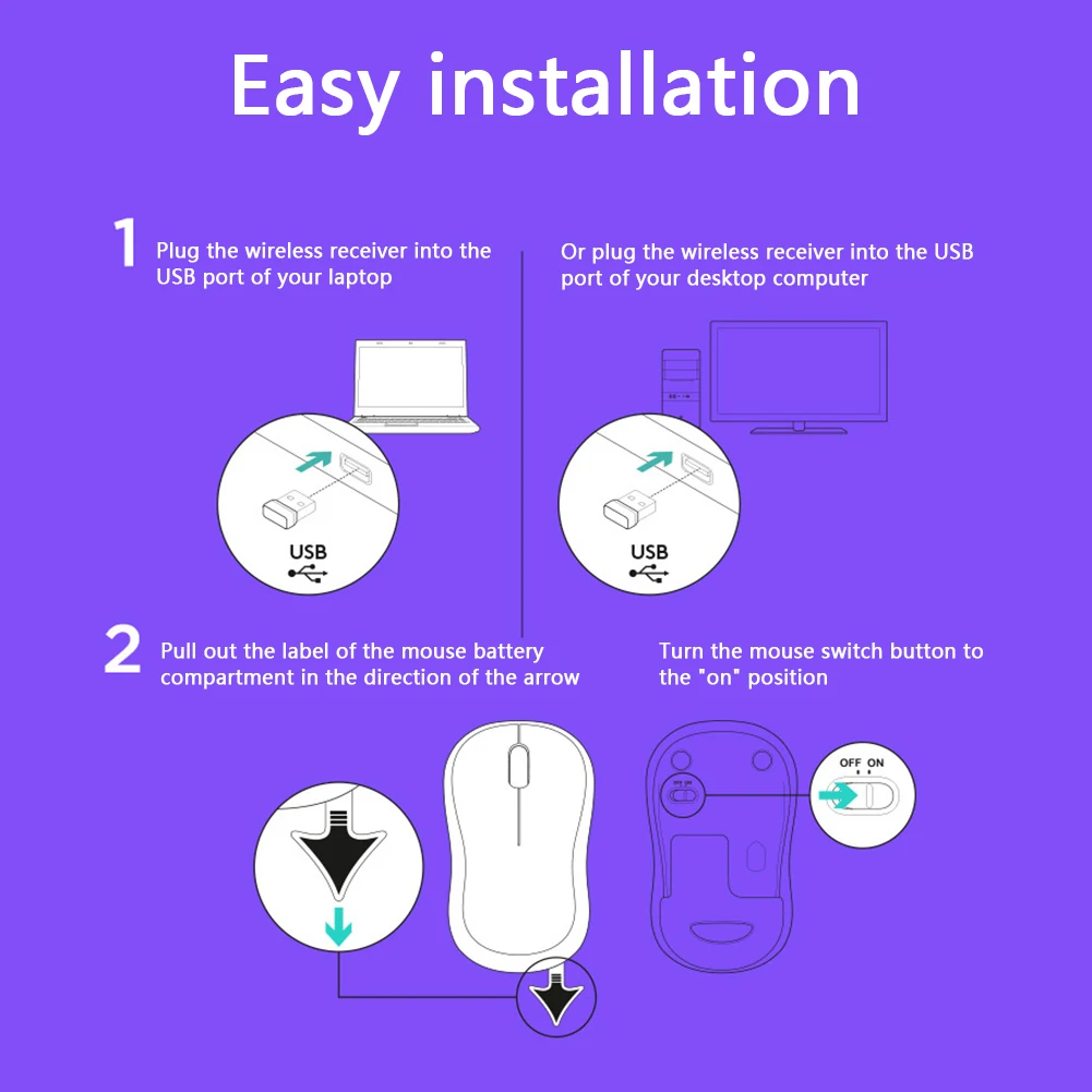 Беспроводная оптическая мышь Logitech M280 2 4 ГГц 3 кнопки приемник портативная