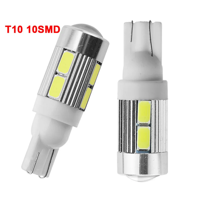 

2PCS T10 W5W 194 168 Car LED Light 5630 10SMD Car Interior Light Reading Bulb Clearance Lamp 12V