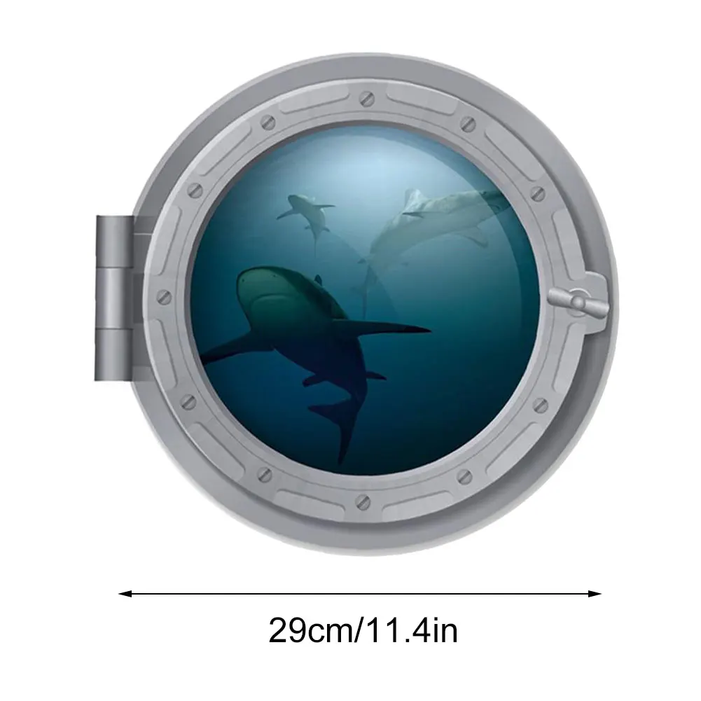 

3D Sea Wall Decals Removable Underwater Ocean Shark Wall Stickers Decor For Bedroom Living Room Wall