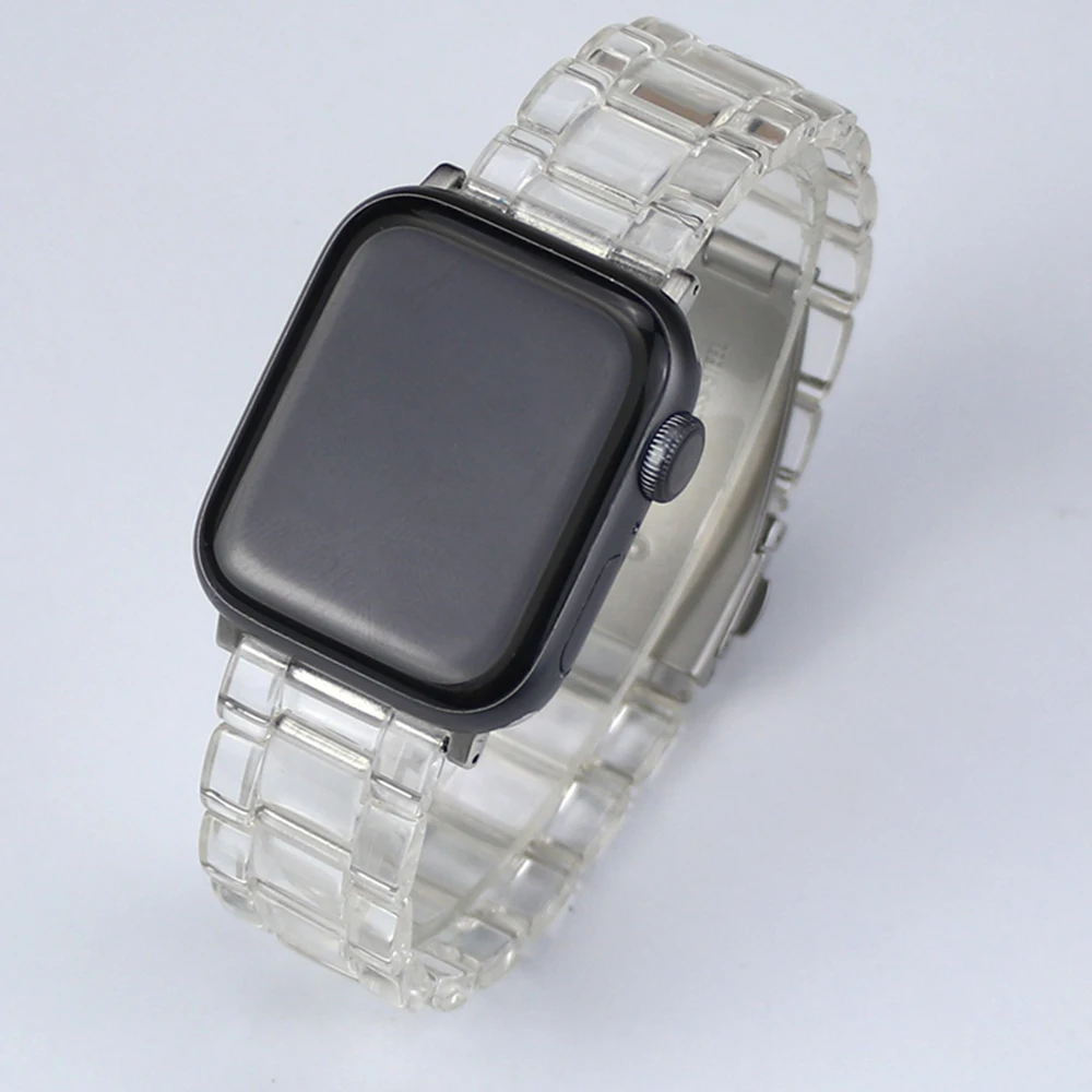 

Ремешок из смолы для Apple Watch, водонепроницаемый Легкий браслет для iWatch Series 7 6 SE 5 4 3, 41 мм 45 мм 40 мм 44 мм 38 мм 42 мм