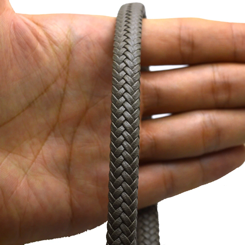 2m/lot approx 10*6mm gray leather Cord Thread Rope For DIY Bracelet ropes for men bracelet making braid cords diy | Украшения и