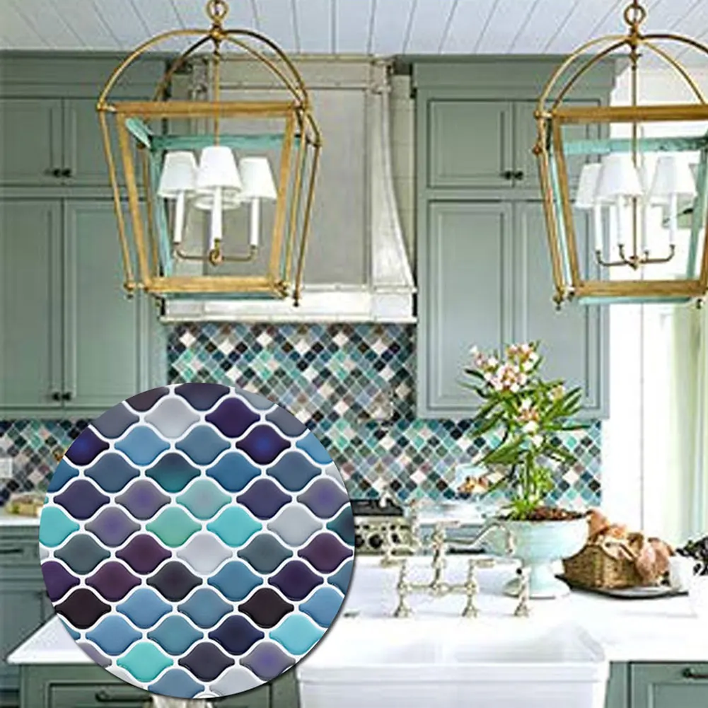 

New Durable Resin Mosaic Self Adhesive Wall Tile Peel Stick Kitchen Wall Tiles Waterproof Oil-proof Adhesive Wall Tile Sticker