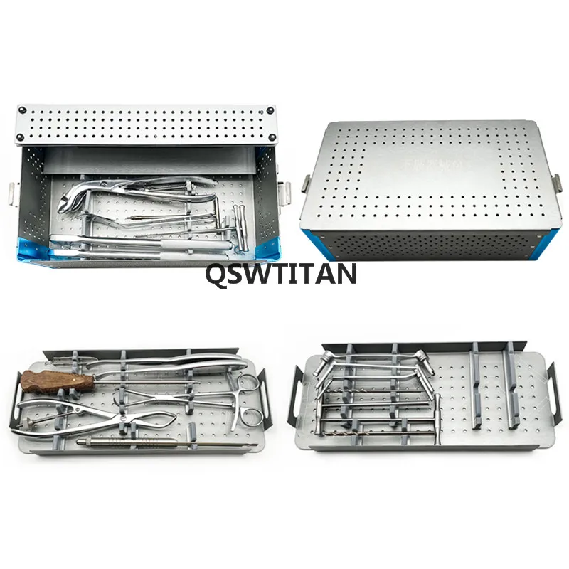 Kit de instrumentos ortop&eacute;dicos para extremidades inferiores, caja de equipo de montaje r&aacute;pido para u&ntilde;as, hueso de Tibia, para mujer-4