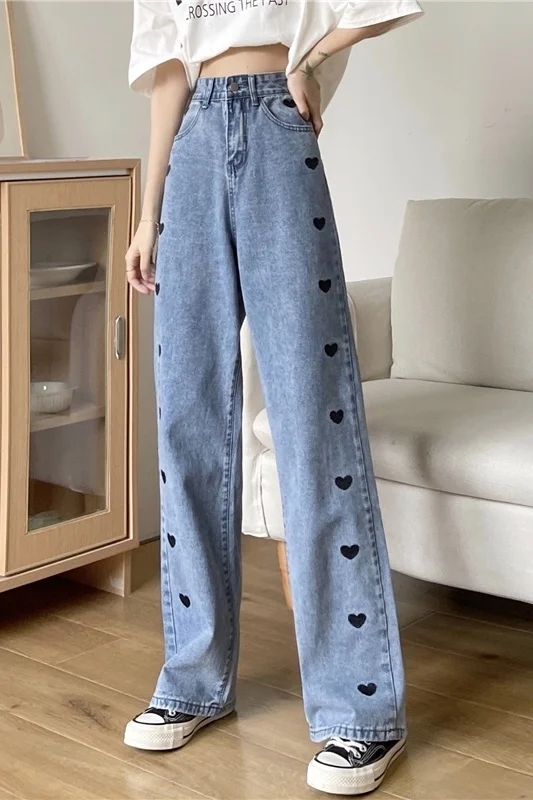 2021 Design Love Jeans Women Straight Rac | Женская одежда