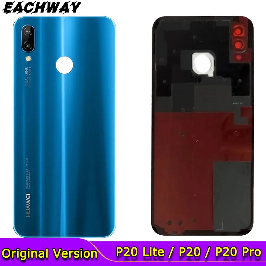 Задняя стеклянная крышка для Huawei P20 Pro аккумулятора задняя панель корпуса +