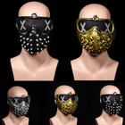 Аниме полумаска дьявола на Хэллоуин в стиле панк, пластиковые заклепки, металлический цвет, призрак, маскарад, смерти, косплей, костюм, реквизит Вечерние