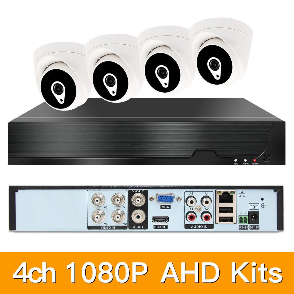4ch 1080P AHD комплекты CCTV системы безопасности Гибридный DVR Крытый Купол камера
