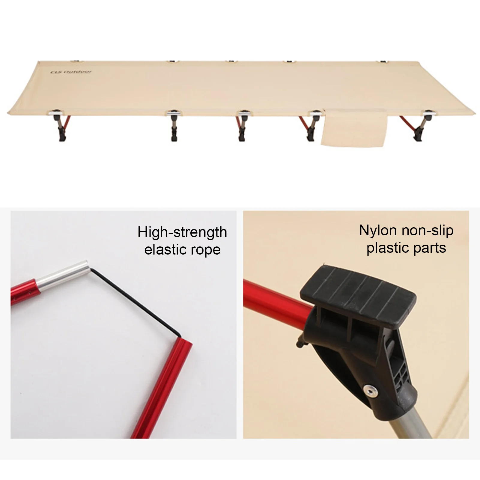 

Outdoor Camping Single Ultra-light Bed Foldable Lunch Brreak Bed Aluminum Alloy Portable Single Tent Bed Simple Folding Bed