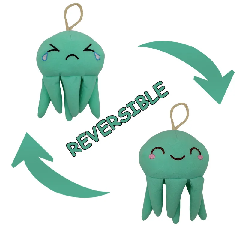 Двухсторонняя флип игрушка светящаяся Медуза плюшевая светящиеся украшения