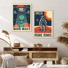 Ретро постер с изображением чужого удача забавные космонавт вы хотите узнать больше информации Mars холст для живописи Wall Art Украшение для Гостиная
