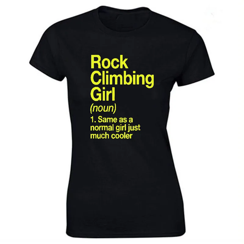 Хлопковая Повседневная футболка с принтом для скалолазания девушек Женская