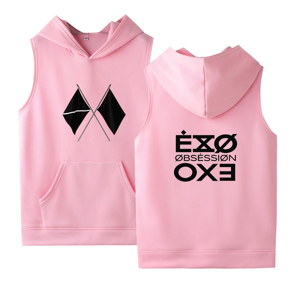 Толстовка с капюшоном EXO для мужчин и женщин без рукавов флисовая уличная