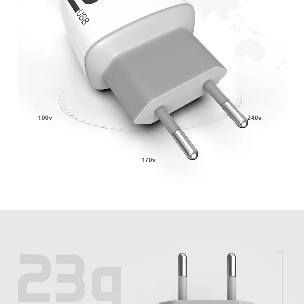 Usb зарядное устройство для путешествий ЕС штекер 2.4a адаптер быстрой зарядки портативное двойное Сетевое зарядное устройство кабель для мобильного телефона для iphone samsung xiaomi