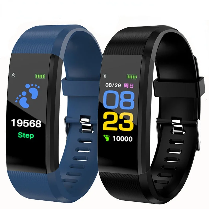 

Smart Armband Horloge Voor Mannen Vrouwen 115 Plus Fitness Tracker Druk Sport Horloge Hartslagmeter Band Clock Sports Wristband