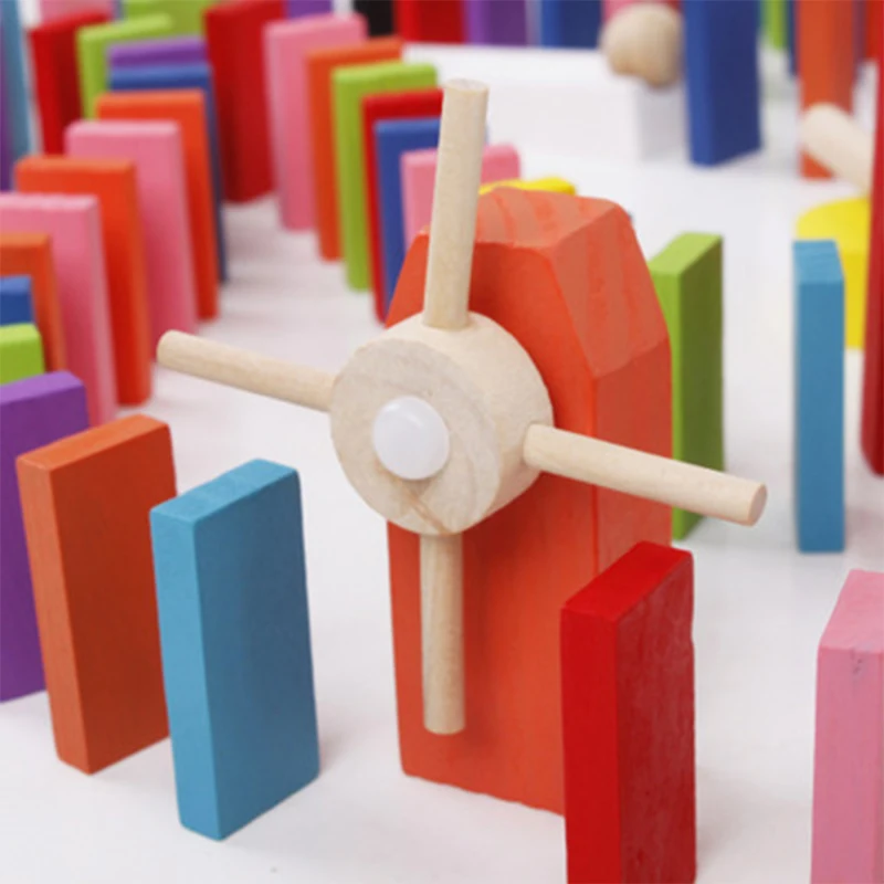New 100/300/500pcs Children Color Sort Rainbow Wood Domino Blocks Kits Early Bright Dominoes Games Educational Toys For Kid Gift | Спорт и