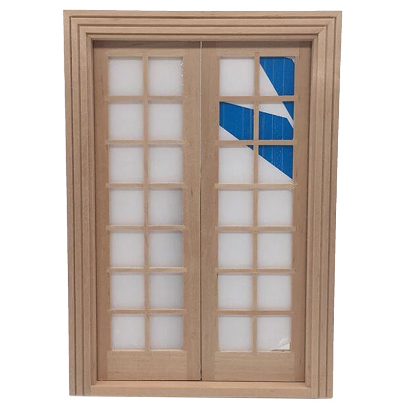 

1/12 г., Кукольный миниатюрный деревянный домик «сделай сам» с 28 решетками и двойной дверью, аксессуары для мебели, игрушка